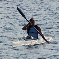 Paddeln auf dem See im Box End Park